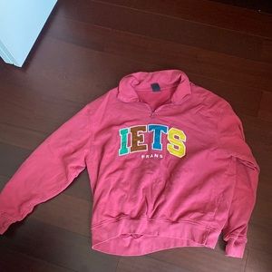 IETS FRANS pink quarter zip (XL)